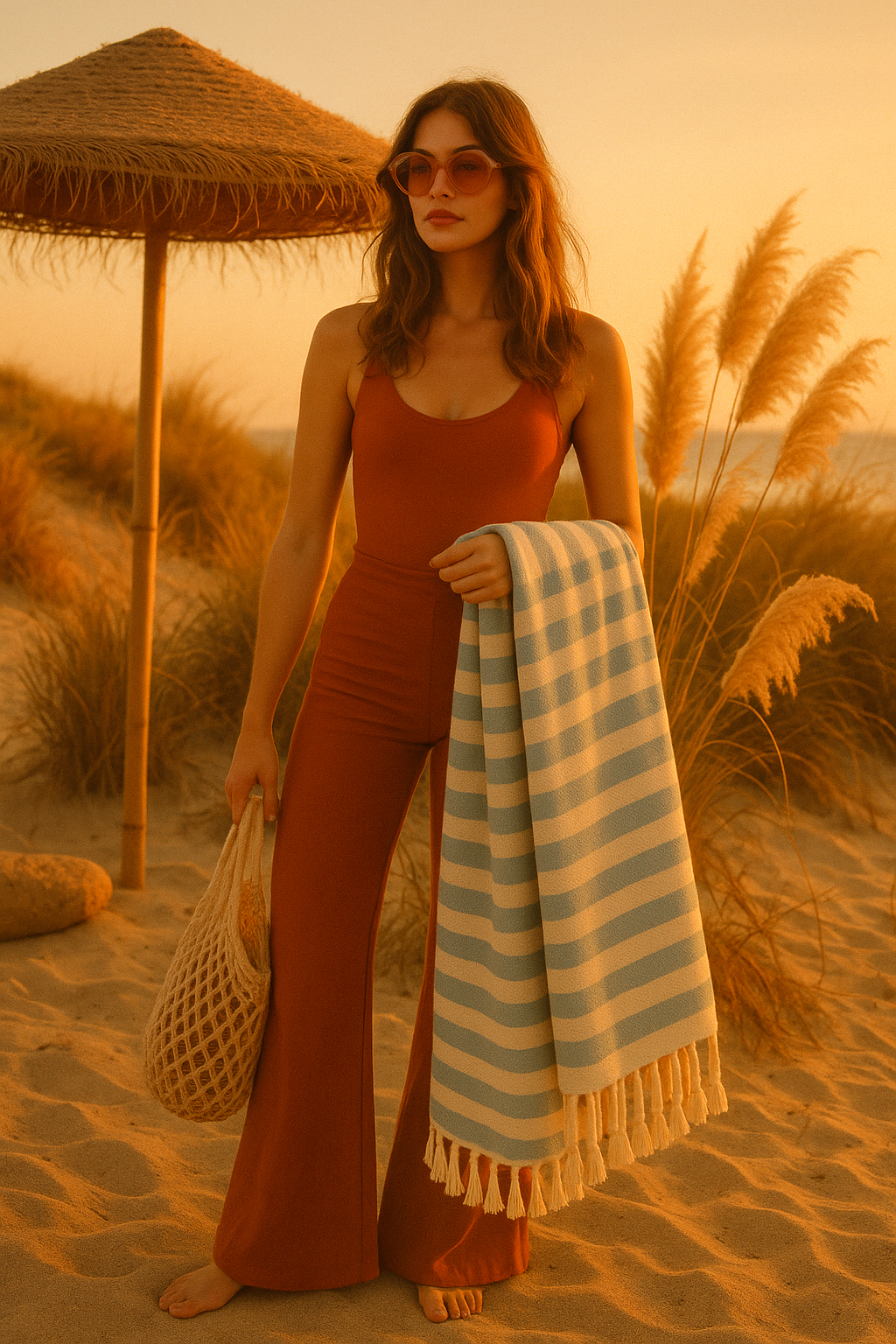 Golden Getaway – Retro Beach Towel